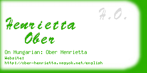 henrietta ober business card